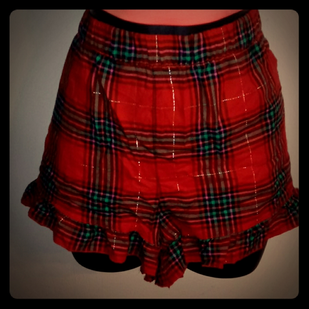 Plaid shorts for sleeping in.